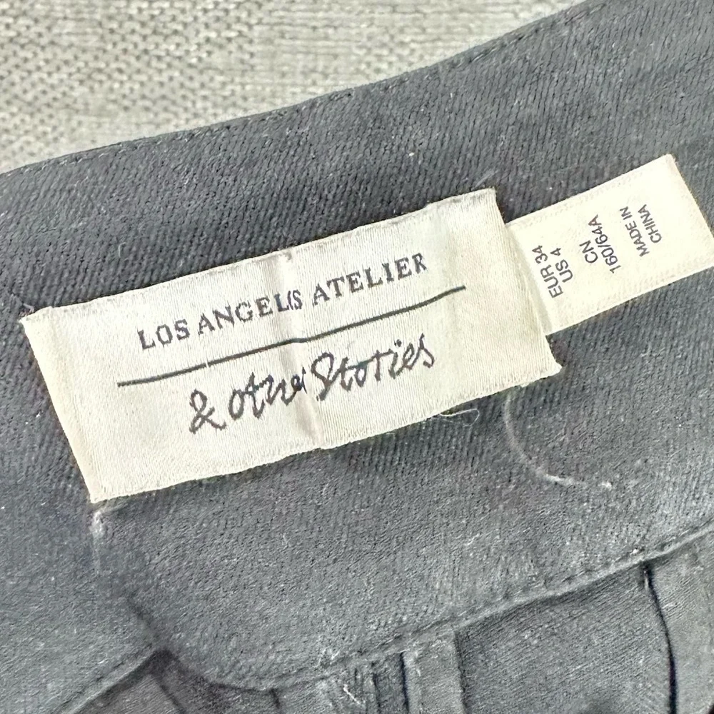 and other stories high waisted black cigarette pants with ankle zippers size 4